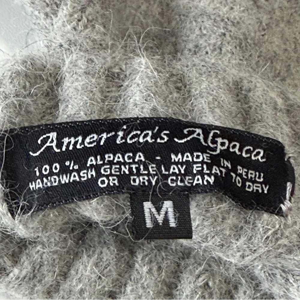 America’s Alpaca Ladies Knit Gloves Gray Sz Medium 100% Alpaca Made in Peru